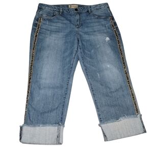 Democracy Light Blue Flex-Excellent Denim Cropped Cuff Jeans Size 14